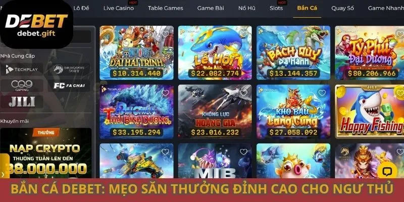 Bắn Cá Debet: Mẹo Chơi Săn Thưởng Đỉnh Cao Cho Ngư Thủ